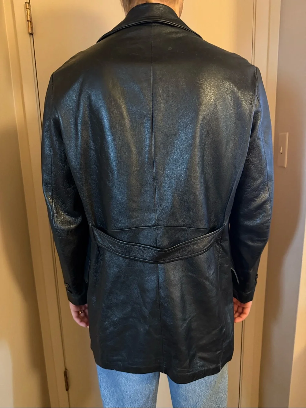 Vintage Black Leather Military Field Jacket - Picture 2 of 2
